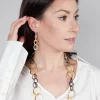 Link Chain Earrings in Bi-Coloured Metal