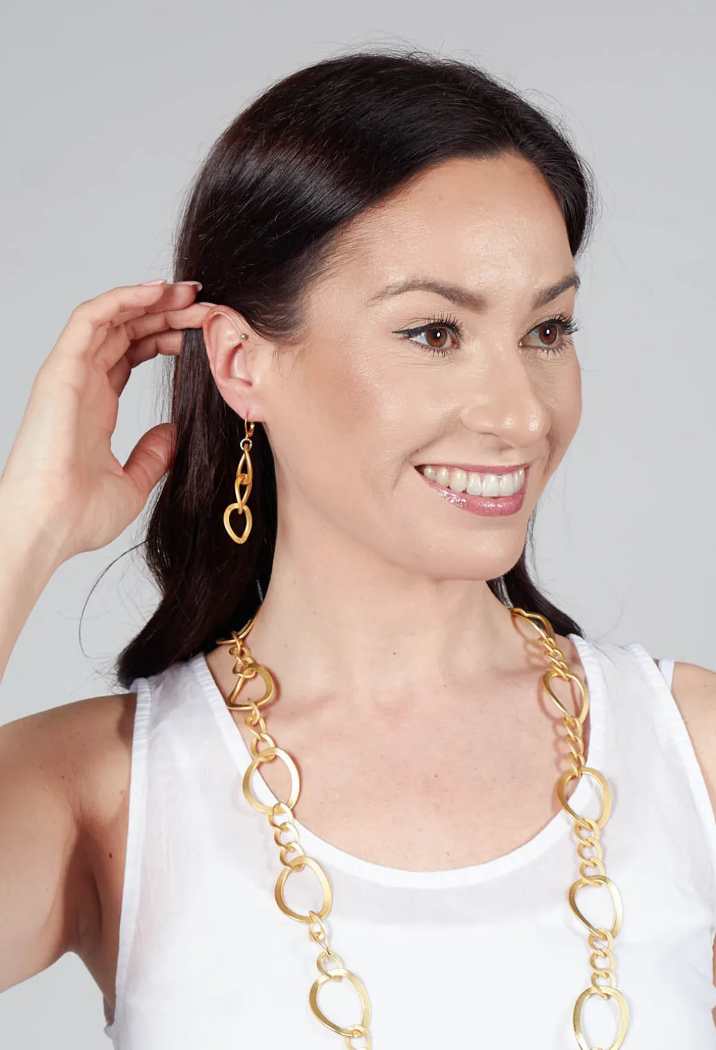 Link Chain Earrings in Gold Plated