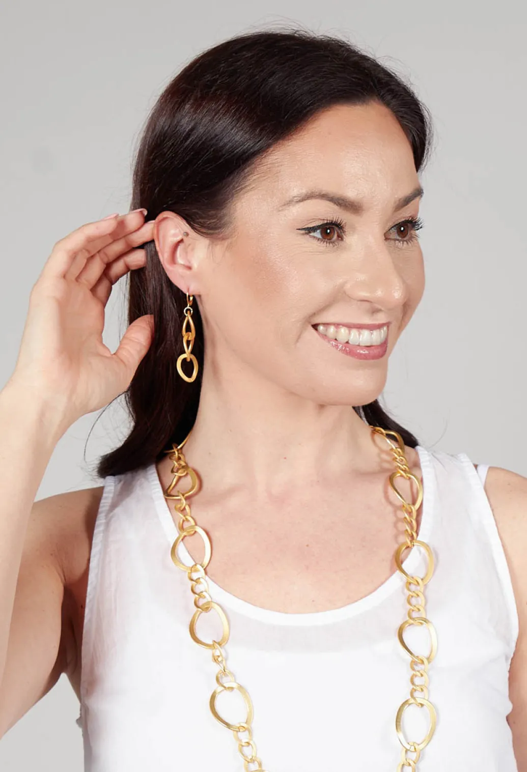 Link Chain Earrings in Gold Plated