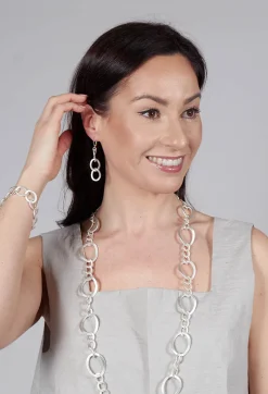 Link Chain Earrings in Silver Plated