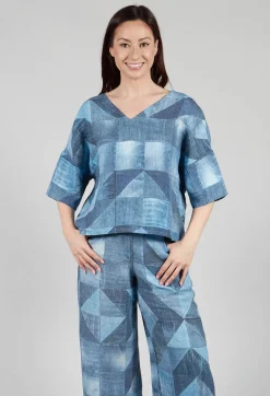 Lito Reversible Top in Denim