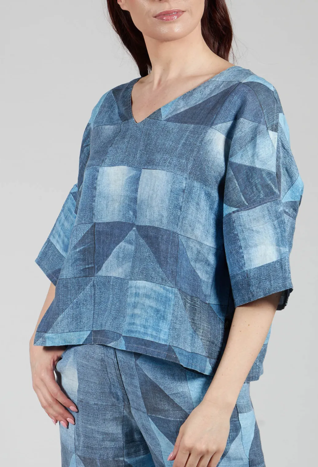 Lito Reversible Top in Denim