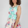 Livia Top in Turquoise Flower
