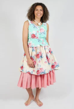 Livia Top in Turquoise Flower