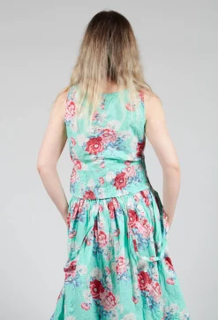 Livia Top in Turquoise Flower