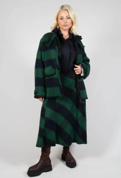 London Wool Check Jacket in Blue and Green