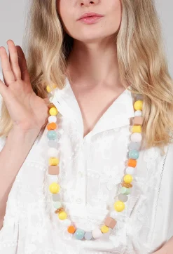 Long Beaded Necklace in Multicolour