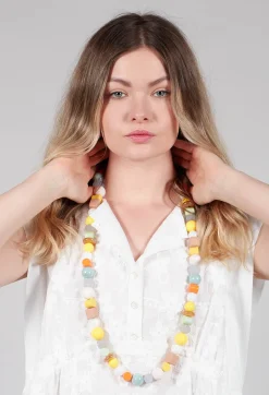 Long Beaded Necklace in Multicolour
