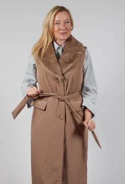 Long Belted Gilet in Amber