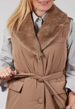 Long Belted Gilet in Amber