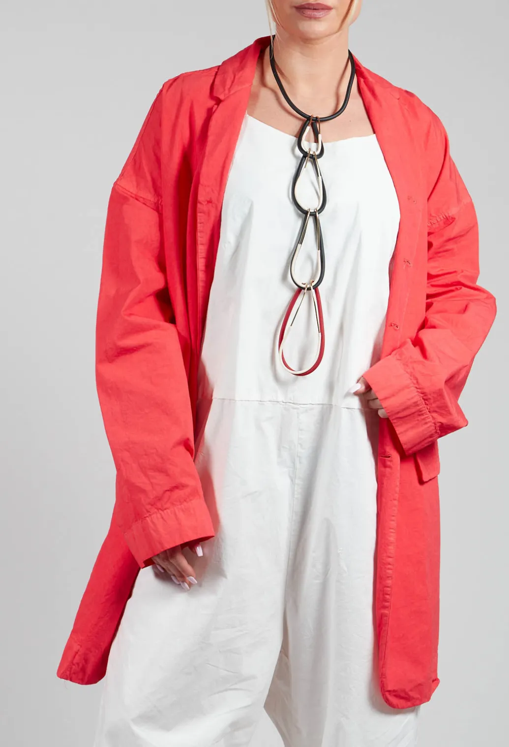 Long Blazer CC in Poppy Red