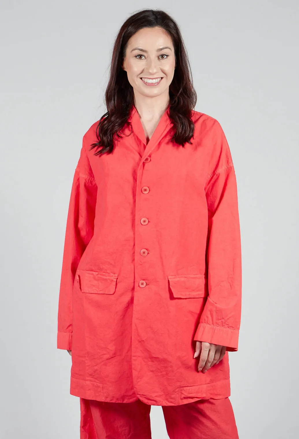 Long Blazer CC in Poppy Red