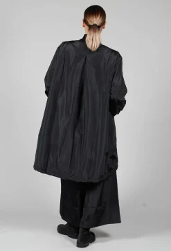 Long Bomber Jacket in Black