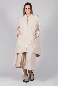 Long Bomber Jacket in Powder