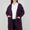 Long Cardigan in Aubergine