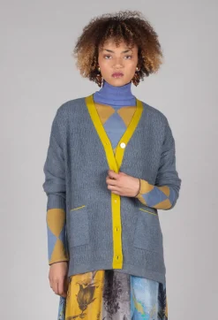 Long Cardigan in Jacaranda Weed