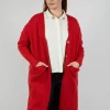 Long Cardigan in Tomato