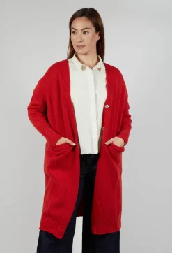 Long Cardigan in Tomato