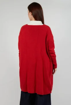 Long Cardigan in Tomato