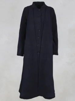 Long Coat with Attached Ties in Blue