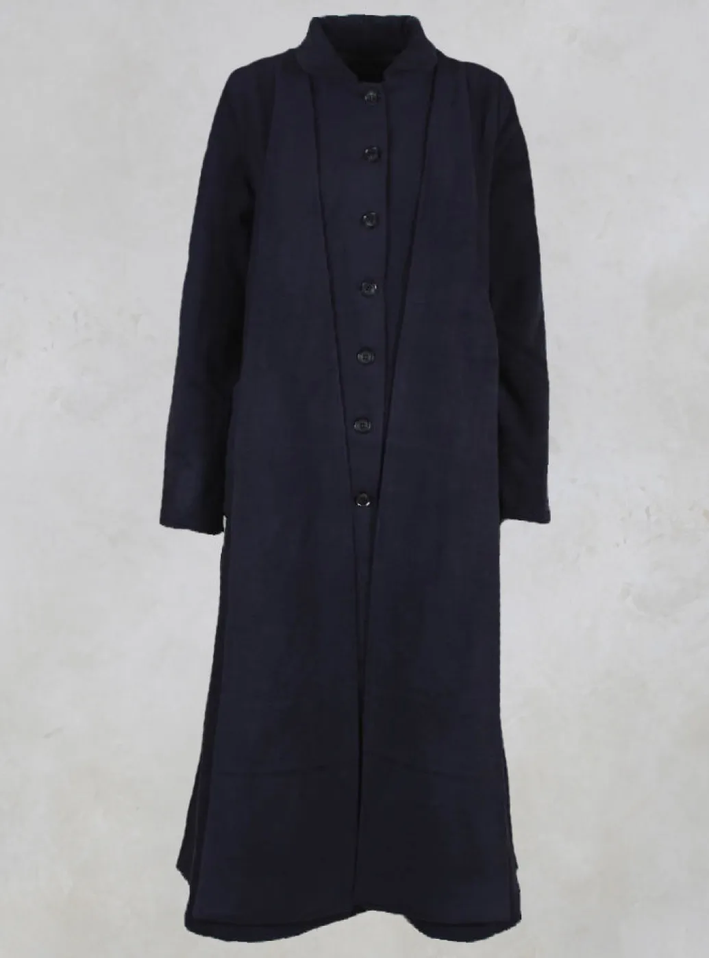 Long Coat with Attached Ties in Blue