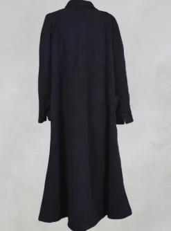 Long Coat with Attached Ties in Blue