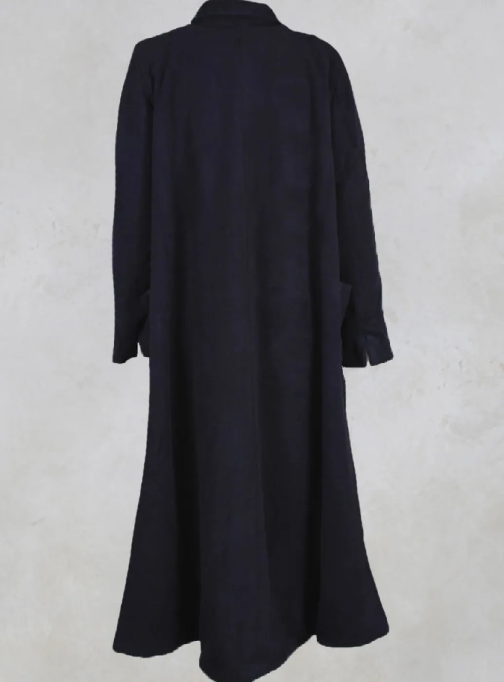 Long Coat with Attached Ties in Blue