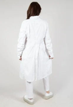 Long Coat with Half-Button Fastening in Semi Bleach