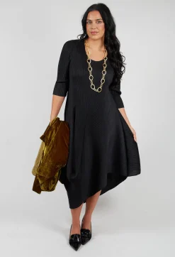Long Draper Dress in Black