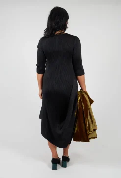 Long Draper Dress in Black