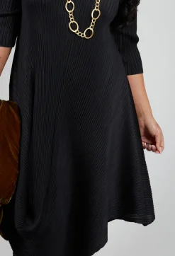 Long Draper Dress in Black