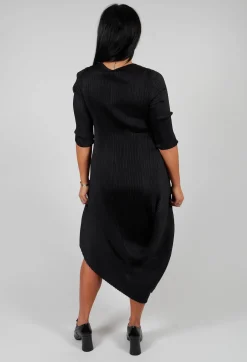 Long Draper Dress in Black