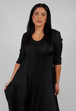 Long Draper Dress in Black