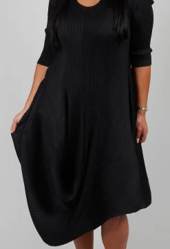 Long Draper Dress in Black
