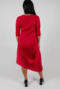 Long Draper Dress in Red
