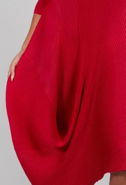 Long Draper Dress in Red