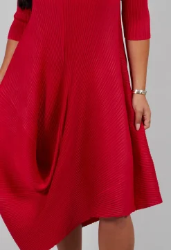Long Draper Dress in Red