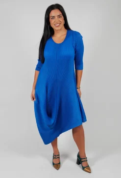 Long Draper Dress in Royal
