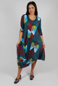 Long Draper Dress in Toucan
