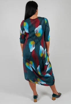 Long Draper Dress in Toucan