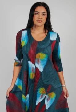 Long Draper Dress in Toucan