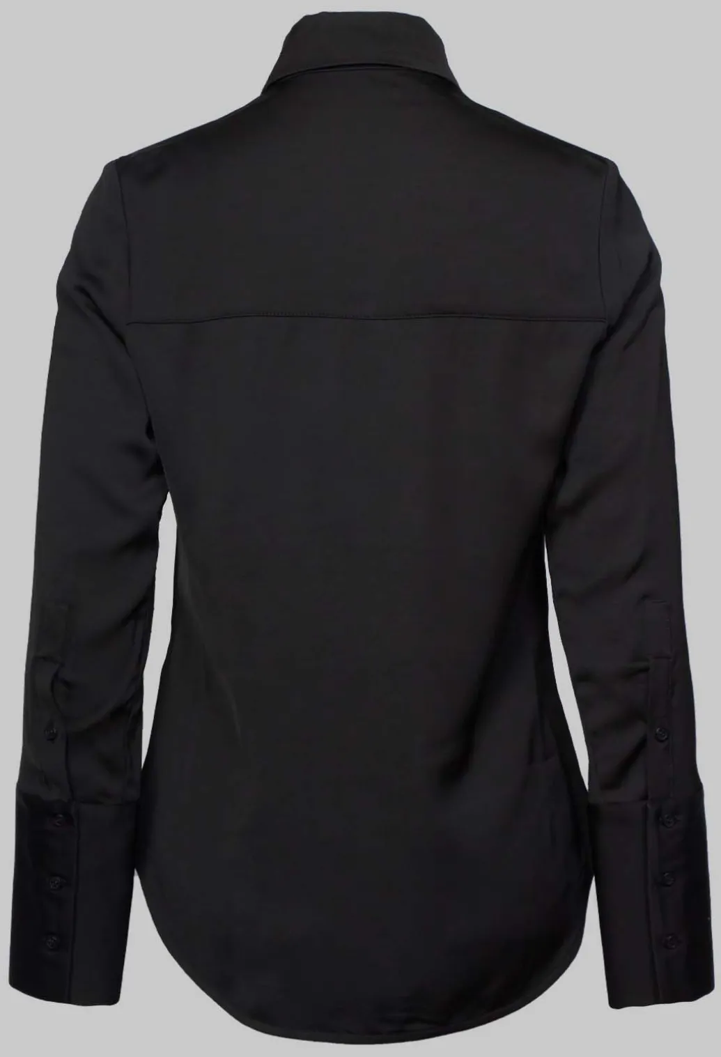Long Fitted Shirt in Shiny Black