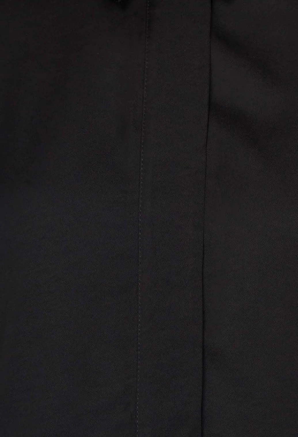 Long Fitted Shirt in Shiny Black