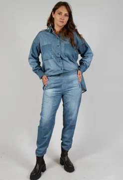 Long Geishan Trousers in Denim