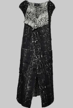 Long Gillet in Black Print