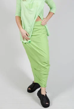 Long Jersey Pencil Skirt in Lime