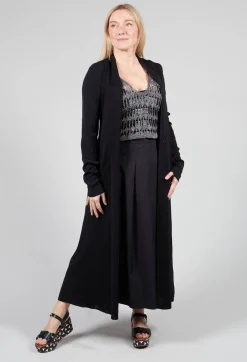 Long Knit Cardigan in Black