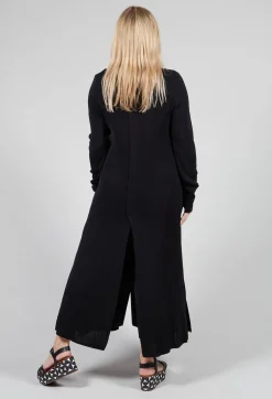 Long Knit Cardigan in Black