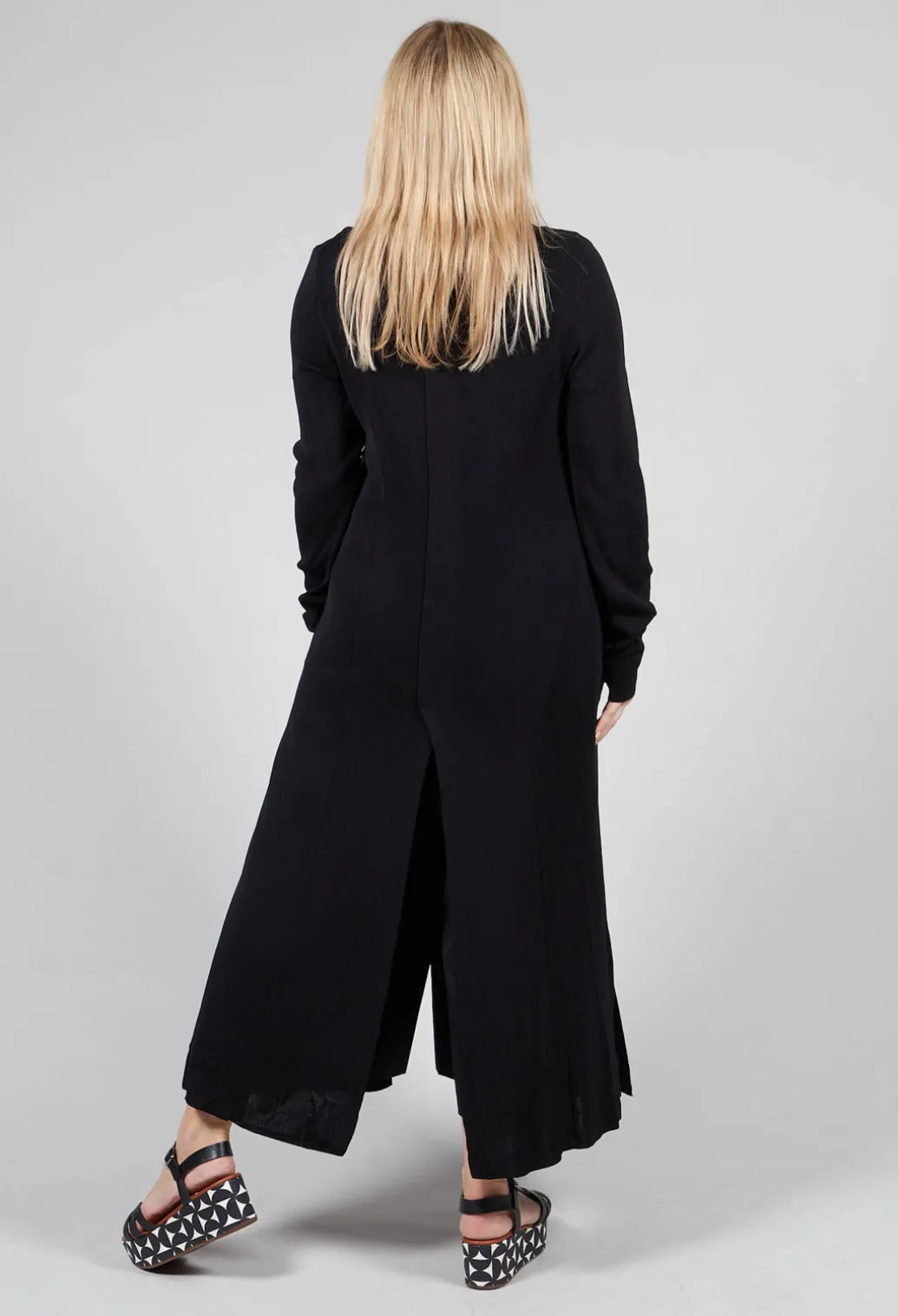 Long Knit Cardigan in Black