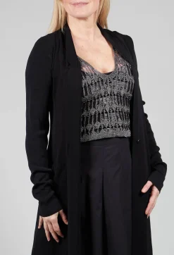 Long Knit Cardigan in Black